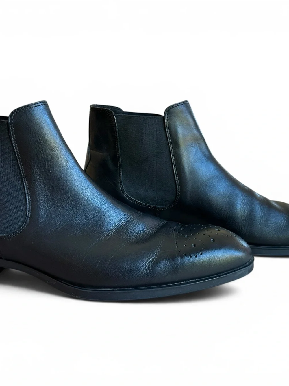 Donald J Pliner Santino-M Men’s 11 M Black Leather Chelsea Ankle Boots Italy